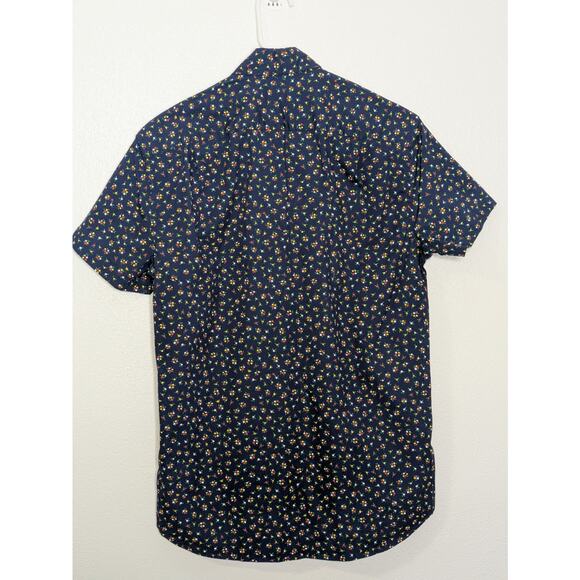 J.crew Flex Washed Blue Floral Print Slim Button Down Short Sleeve Men Size S - Picture 5 of 6